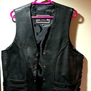 Leather riding vest